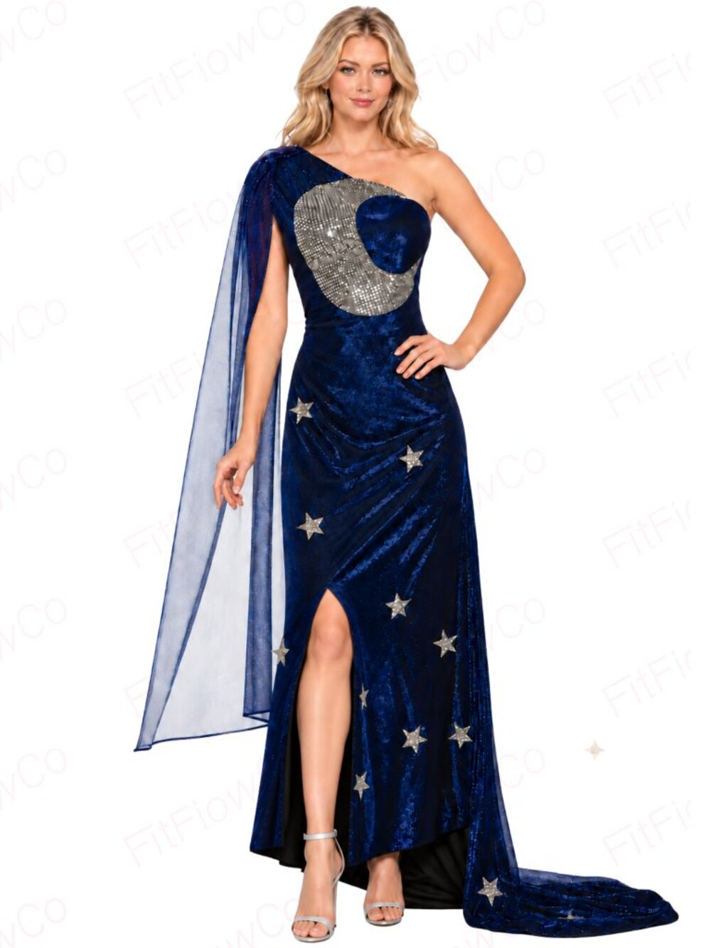 Forum Novelties Celestial Midnight Moon Maven Costume Adult 14/16 Blue